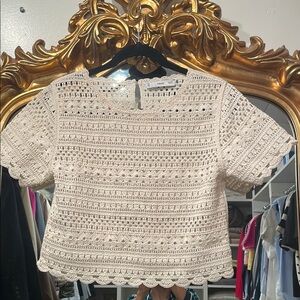 Elegant White Crochet Top